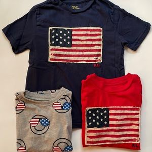 Set of 3 Patriotic Boys T-Shirts Size 5